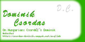 dominik csordas business card